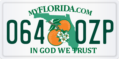FL license plate 0640ZP