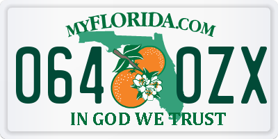 FL license plate 0640ZX