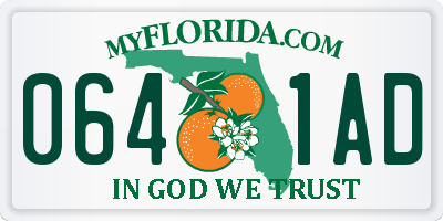 FL license plate 0641AD