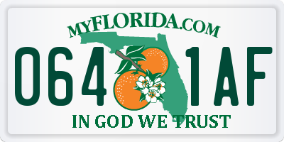 FL license plate 0641AF
