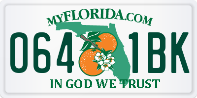 FL license plate 0641BK