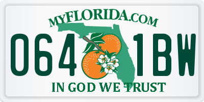 FL license plate 0641BW