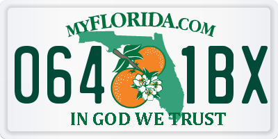 FL license plate 0641BX