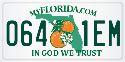 FL license plate 0641EM