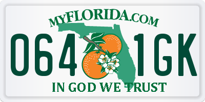 FL license plate 0641GK