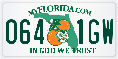 FL license plate 0641GW