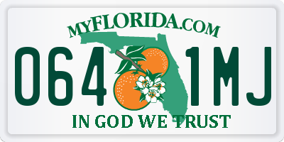 FL license plate 0641MJ