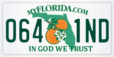 FL license plate 0641ND