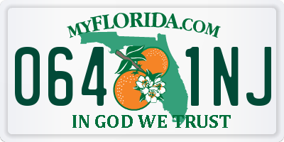 FL license plate 0641NJ