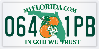 FL license plate 0641PB