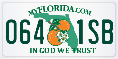 FL license plate 0641SB