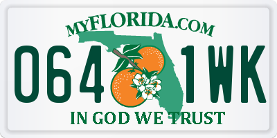 FL license plate 0641WK
