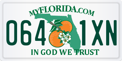 FL license plate 0641XN
