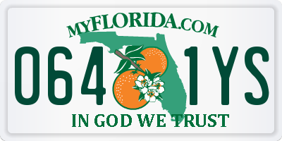 FL license plate 0641YS