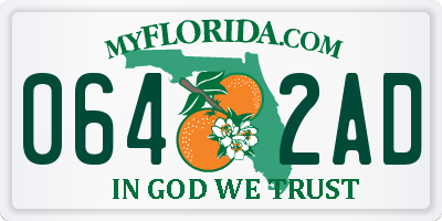 FL license plate 0642AD