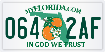 FL license plate 0642AF