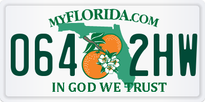 FL license plate 0642HW