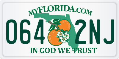 FL license plate 0642NJ