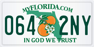 FL license plate 0642NY