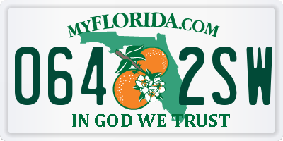 FL license plate 0642SW
