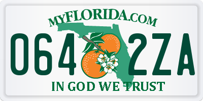 FL license plate 0642ZA