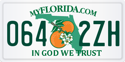 FL license plate 0642ZH