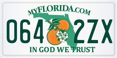 FL license plate 0642ZX