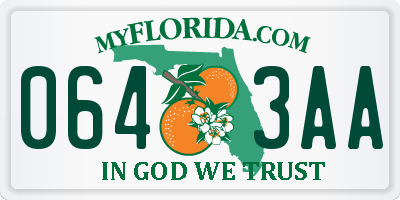 FL license plate 0643AA
