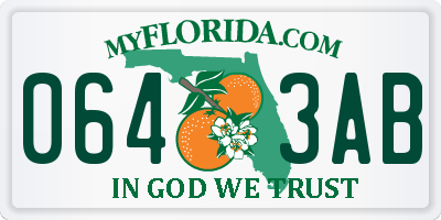 FL license plate 0643AB