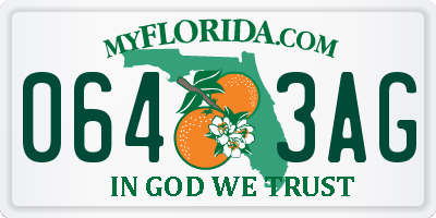 FL license plate 0643AG