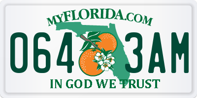 FL license plate 0643AM
