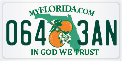 FL license plate 0643AN