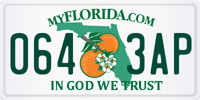 FL license plate 0643AP