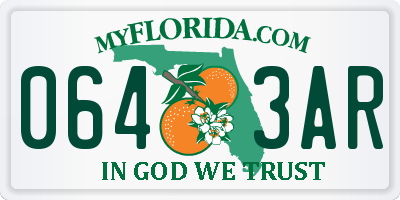 FL license plate 0643AR