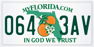FL license plate 0643AV