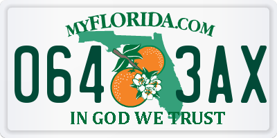 FL license plate 0643AX
