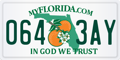 FL license plate 0643AY