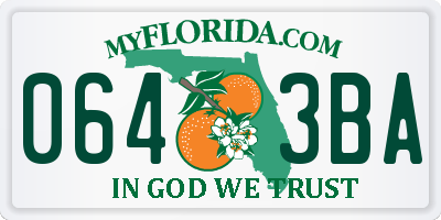FL license plate 0643BA