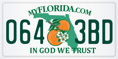FL license plate 0643BD