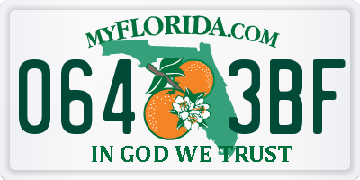 FL license plate 0643BF