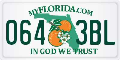 FL license plate 0643BL