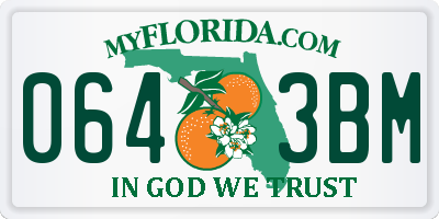 FL license plate 0643BM