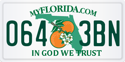 FL license plate 0643BN
