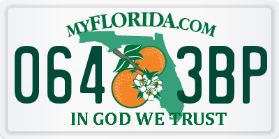 FL license plate 0643BP