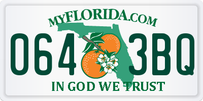 FL license plate 0643BQ