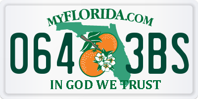 FL license plate 0643BS