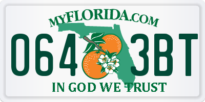 FL license plate 0643BT