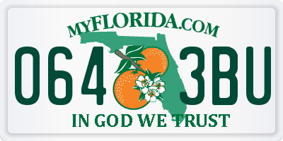 FL license plate 0643BU