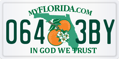 FL license plate 0643BY