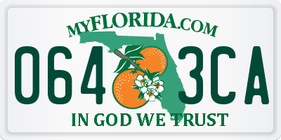 FL license plate 0643CA
